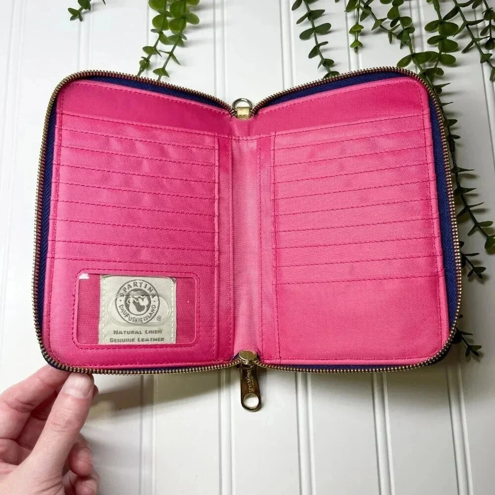 Spartina Leather & Floral Zip Around Phone Wallet/Wristlet - Missing Strap